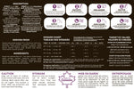 Back label of Organik Nation SPRINT Bloom Formula showing mixing instructions, dosage chart, ingredients, and EC targets for optimal flowering and bulking in cannabis plants.